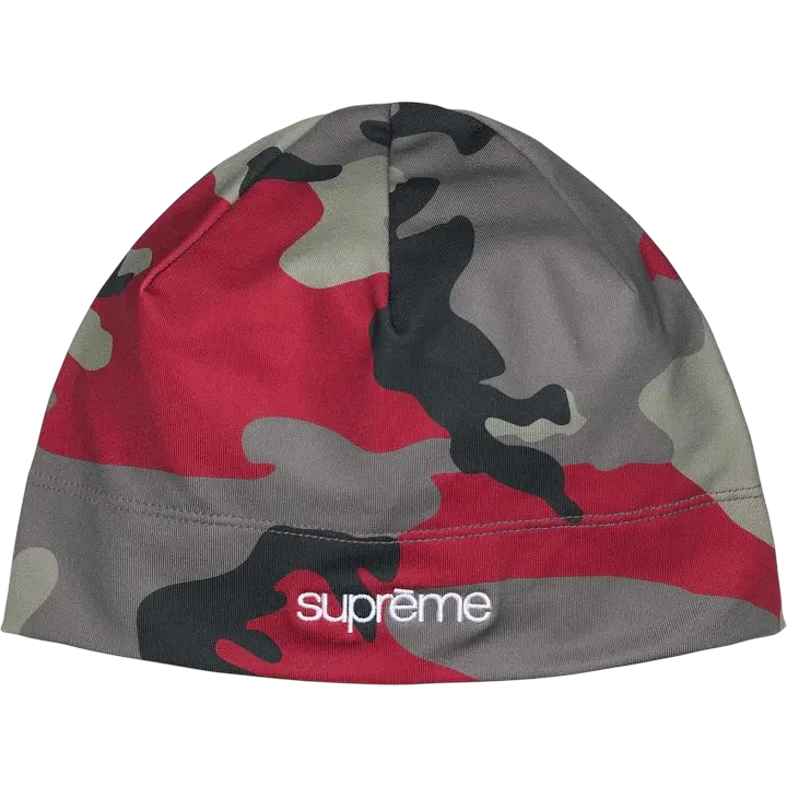 Supreme SS26 Base Layer Skull Cap Red Camo